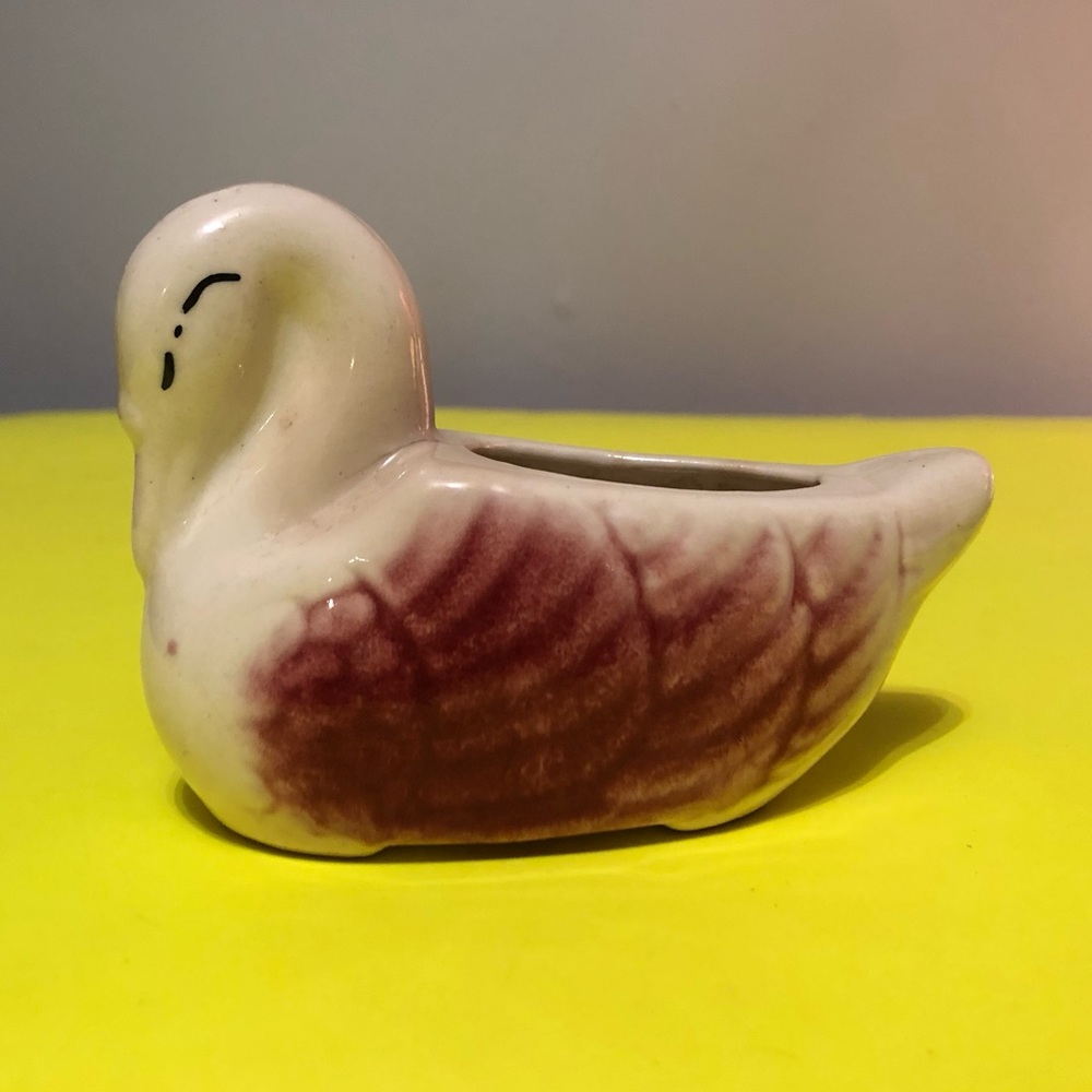 Vintage American Bisque Swan Planter 1920s